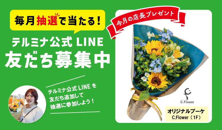 テルミナ公式LINE友だち登録をして抽選に参加しよう！